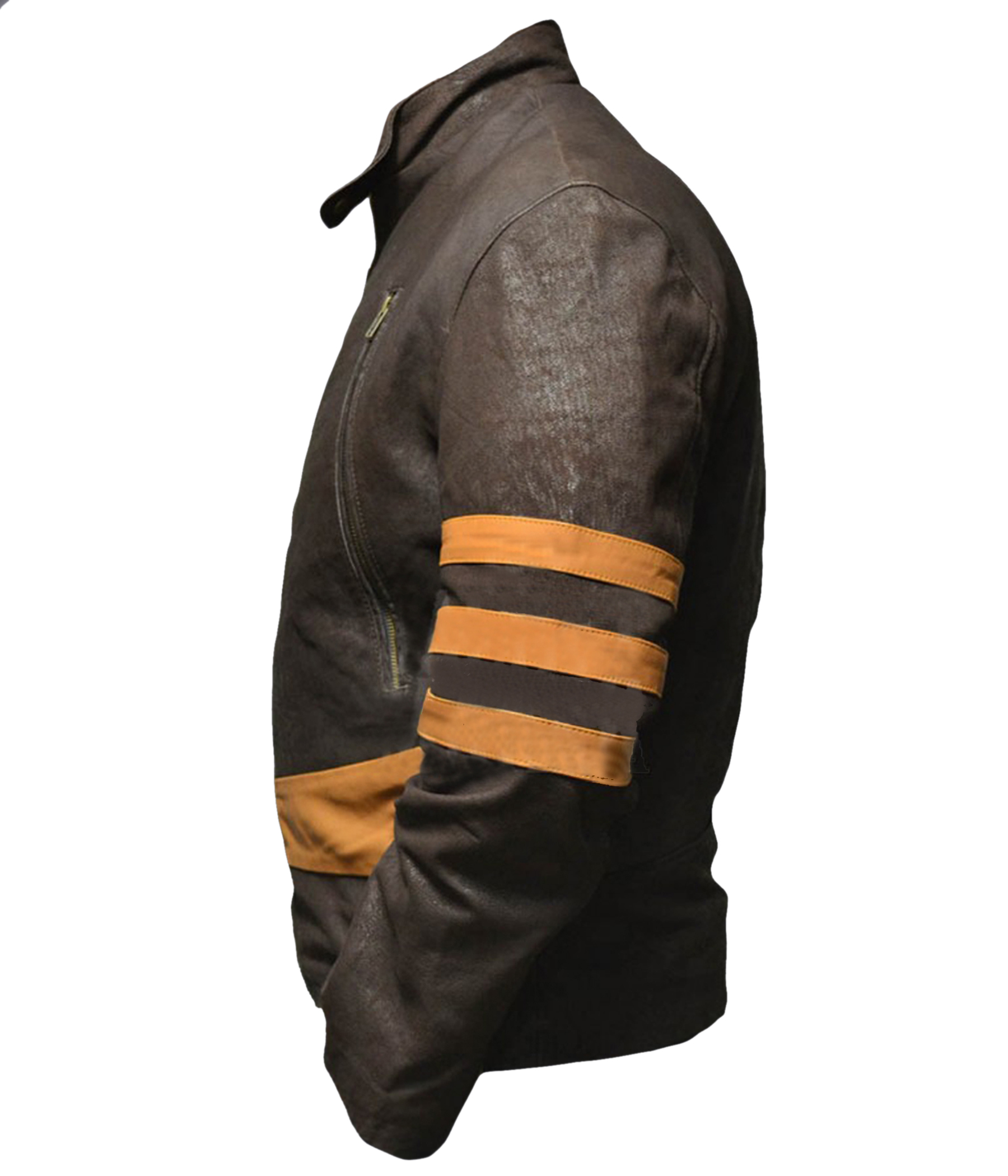Xmen-Distressed distressed jacket – close-up of distressed leather texture