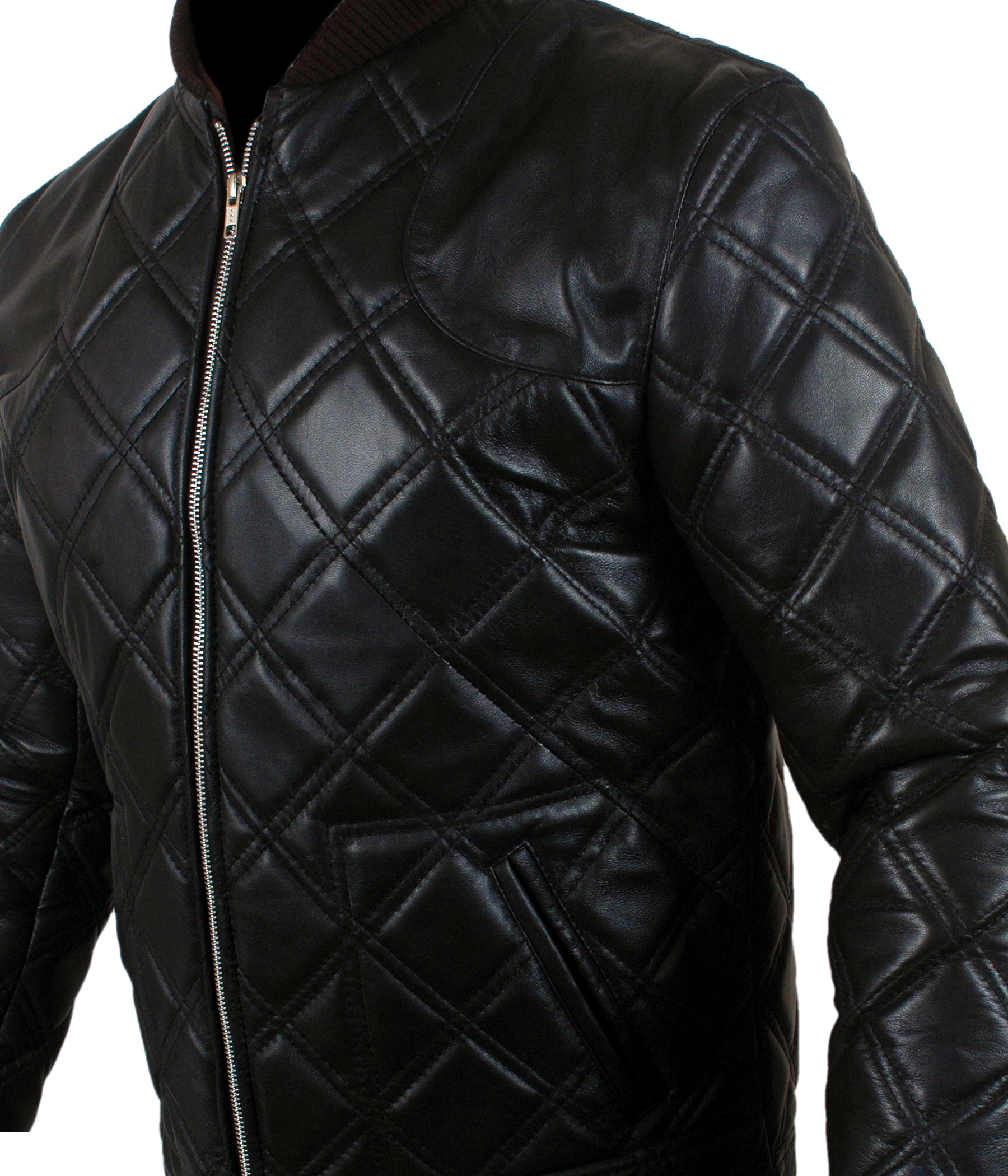 Bekham-Bomber — close-up of the sleeve zipper and cuff detail