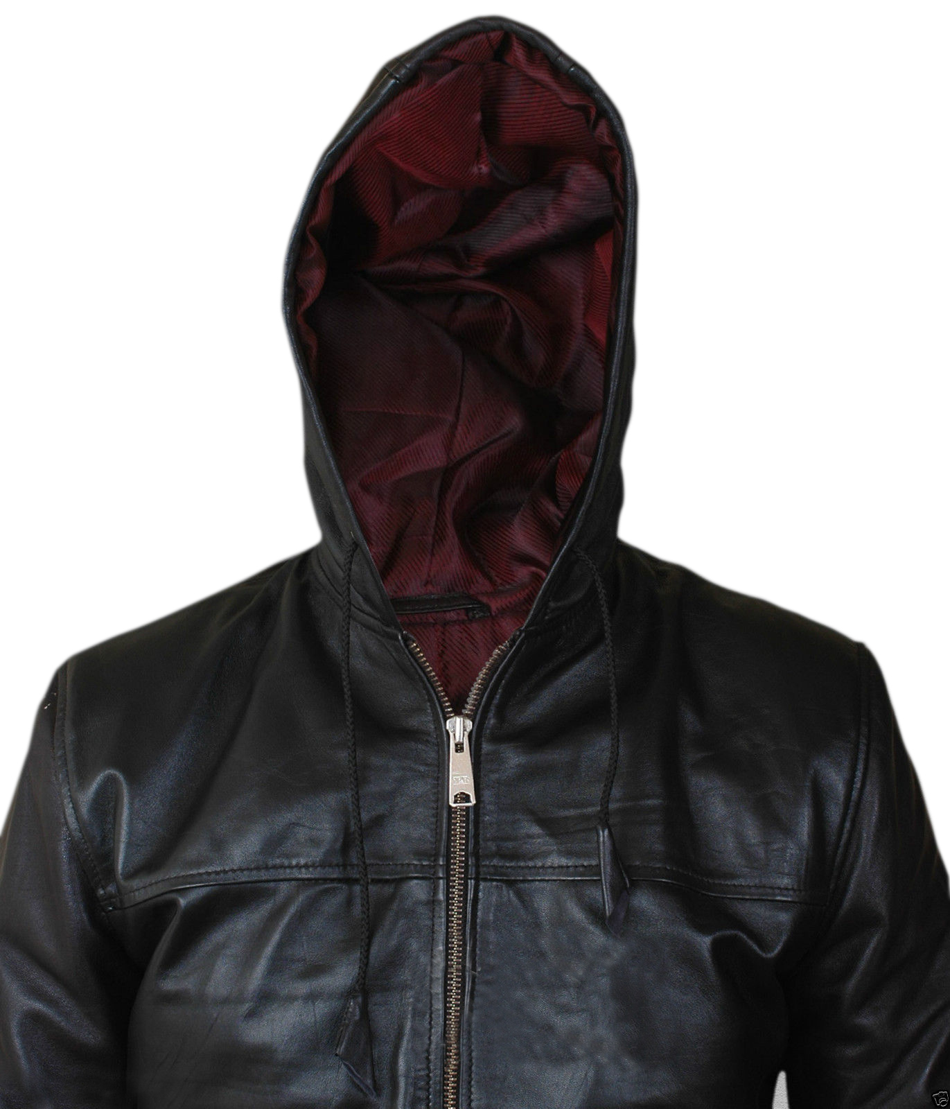 Bomber-Hoodie detail showing inner lining