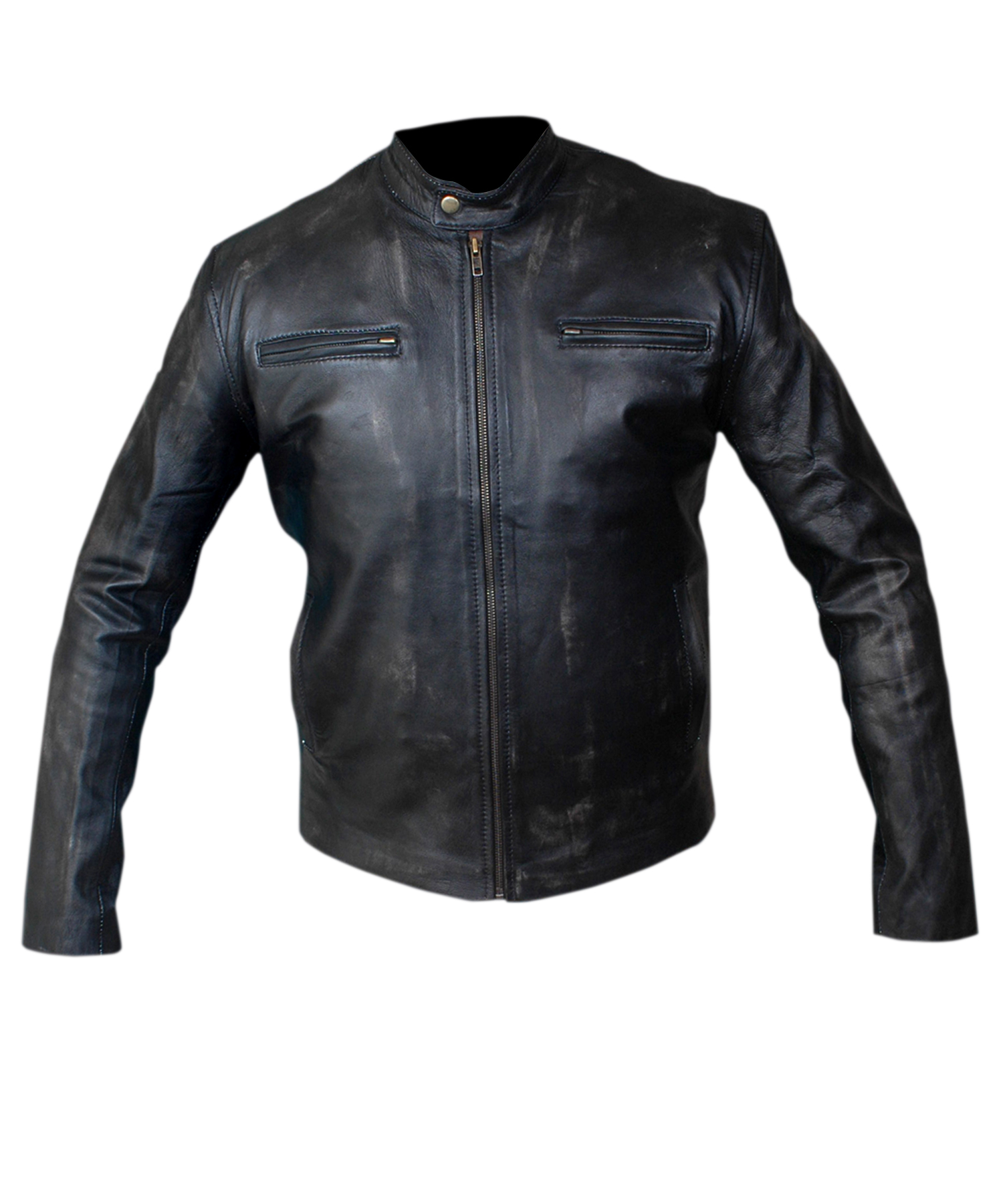 Contraband-Black — main product photo showing the sleek black biker jacket