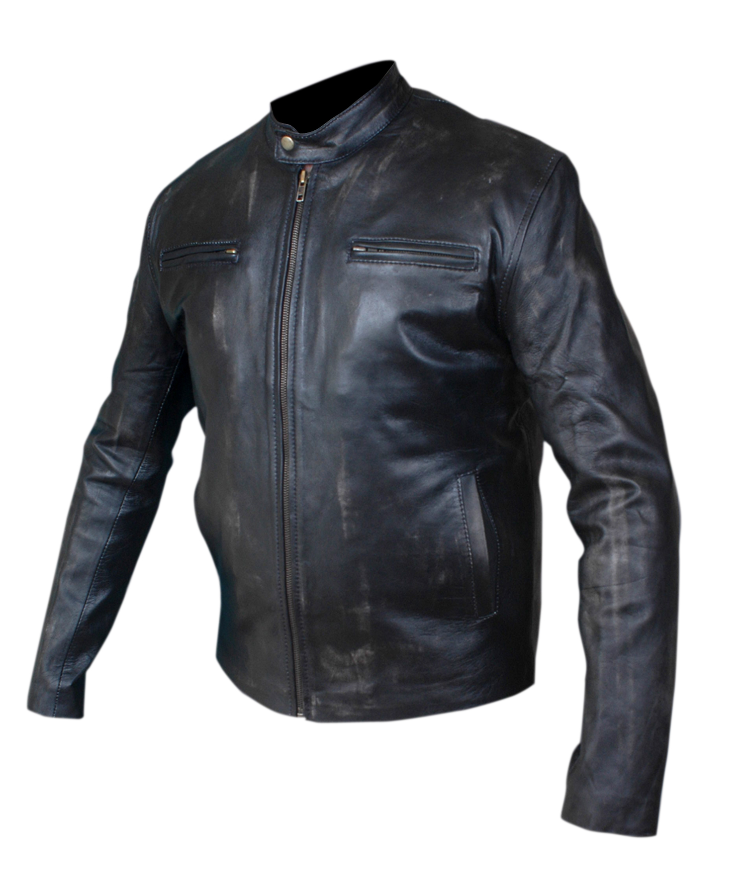Contraband-Black — detail view showing the jacket's texture and stitching