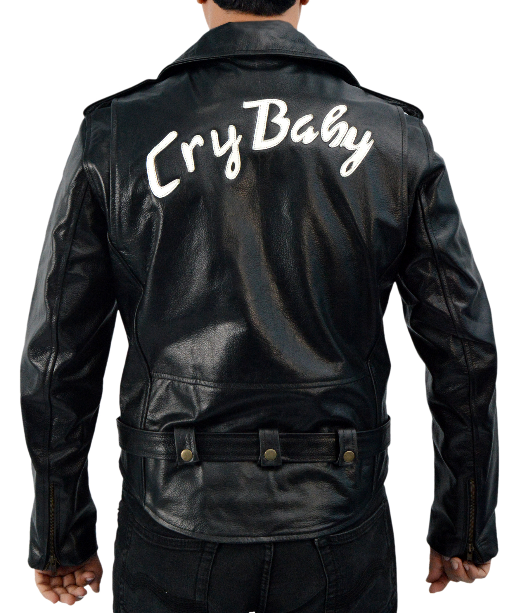 Cry-Baby jacket detail view showing zipper and stitching